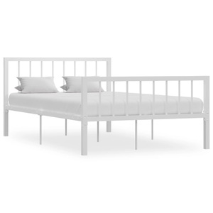 vidaXL, vidaXL Bettgestell Weiß Metall 120x200 cm