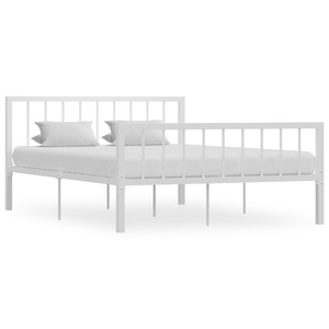 vidaXL, vidaXL Bettgestell Weiß Metall 140×200 cm