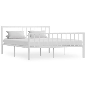 vidaXL, vidaXL Bettgestell Weiß Metall 160×200 cm