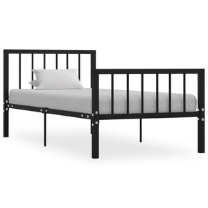 vidaXL, vidaXL Bettgestell Schwarz Metall 90×200 cm
