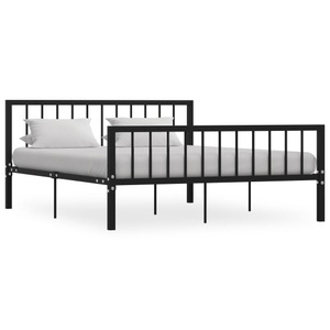 vidaXL, vidaXL Bettgestell Schwarz Metall 160×200 cm