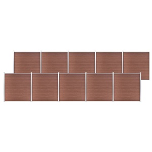 vidaXL, vidaXL Gartenzaun WPC 1737x186 cm Braun, vidaXL Gartenzaun WPC 1737x186 cm Braun