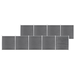 vidaXL, vidaXL Gartenzaun WPC 1564x186 cm Grau, vidaXL Gartenzaun WPC 1564x186 cm Grau