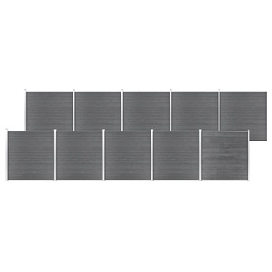 vidaXL, vidaXL Gartenzaun WPC 1737x186 cm Grau, vidaXL Gartenzaun WPC 1737x186 cm Grau
