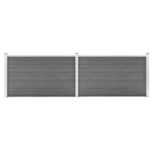 vidaXL, vidaXL Gartenzaun WPC 353x106 cm Grau, vidaXL Gartenzaun WPC 353x106 cm Grau