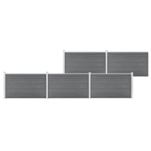 vidaXL, vidaXL Gartenzaun WPC 872x106 cm Grau, vidaXL Gartenzaun WPC 872x106 cm Grau