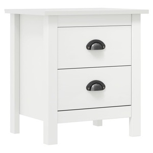 vidaXL, vidaXL Nachttisch Hill Range Weiß 46×35×49,5 cm Massivholz Kiefer, vidaXL Nachttisch Hill Weiß 46x35x49,5 cm Massivholz Kiefer