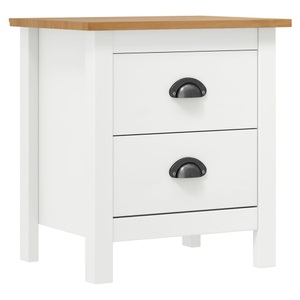 vidaXL, vidaXL Nachttisch Hill Range Weiß 46×35×49,5 cm Massivholz Kiefer, vidaXL Nachttisch Hill Weiß 46x35x49,5 cm Massivholz Kiefer