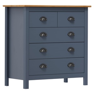 vidaXL, vidaXL Sideboard Hill Range Grau 79×40×80 cm Massivholz Kiefer, vidaXL Sideboard Hill Grau 79x40x80 cm Massivholz Kiefer