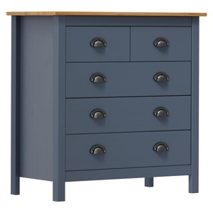 vidaXL, vidaXL Sideboard Hill Range Grau 79×40×80 cm Massivholz Kiefer, vidaXL Sideboard Hill Grau 79x40x80 cm Massivholz Kiefer