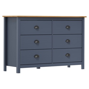 vidaXL, vidaXL Sideboard Hill Grau 125x40x80 cm Massivholz Kiefer