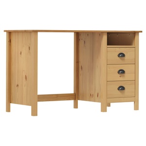 vidaXL, vidaXL Schreibtisch Hill mit 3 Schubladen 120×50×74 cm Kiefernholz, vidaXL Schreibtisch Hill mit 3 Schubladen 120×50×74 cm Kiefernholz