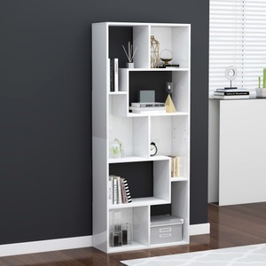 vidaXL, vidaXL Bücherregal Hochglanz-Weiß 67x24x161 cm Spanplatte, vidaXL Bücherregal Hochglanz-Weiß 67x24x161 cm Holzwerkstoff