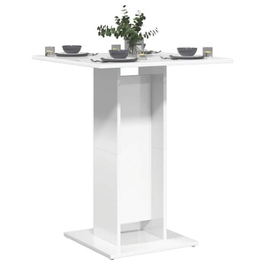 vidaXL, vidaXL Bistrotisch Hochglanz-Weiß 60×60×75 cm Spanplatte, vidaXL Bistrotisch Hochglanz-Weiß 60x60x75 cm Holzwerkstoff