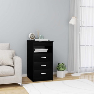 vidaXL Sideboard mit Schubladen Schwarz 40×50×76 cm Spanplatte