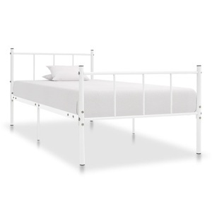 vidaXL, vidaXL Bettgestell Weiß Metall 90×200 cm