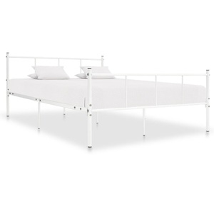 vidaXL, vidaXL Bettgestell Weiß Metall 120x200 cm