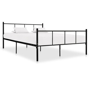 vidaXL, vidaXL Bettgestell Schwarz Metall 140×200 cm, vidaXL Bettgestell Schwarz Metall 140×200 cm