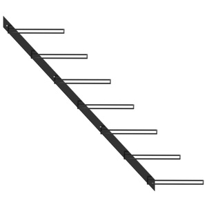 vidaXL, vidaXL Wand-Weinregal für 7 Flaschen Schwarz Metall, vidaXL Wand-Weinregal für 7 Flaschen Schwarz Metall