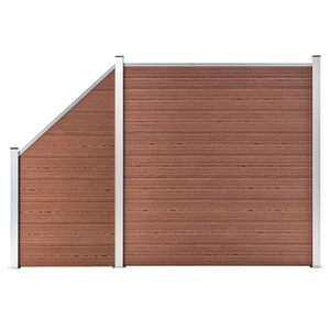 vidaXL, vidaXL WPC Zaun-Set 1 Quadrat + 1 Schräge 273x186 cm Braun, 