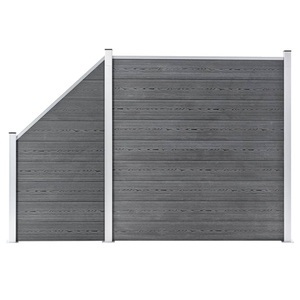 vidaXL, vidaXL WPC Zaun-Set 1 Quadrat + 1 Schräge 273x186 cm Grau, vidaXL WPC Zaun-Set 1 Quadrat + 1 Schräge 273x186 cm Grau