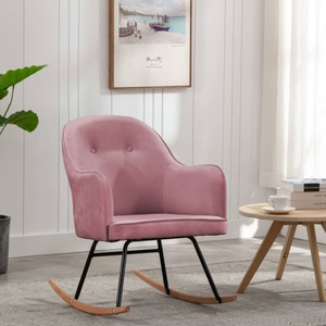 vidaXL, vidaXL Schaukelstuhl Rosa Samt