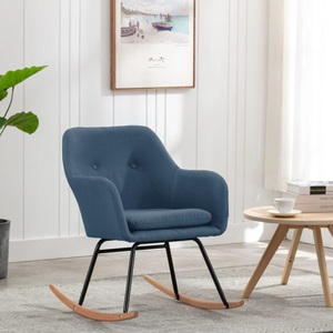 vidaXL, vidaXL Schaukelstuhl Blau Stoff, vidaXL Schaukelstuhl Blau Stoff