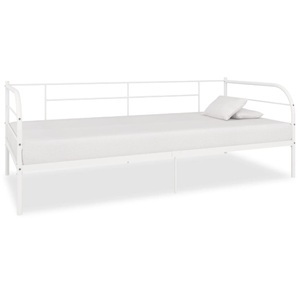 vidaXL, vidaXL Tagesbett-Rahmen Weiß Metall 90×200 cm, vidaXL Tagesbett-Rahmen Weiß Metall 90×200 cm