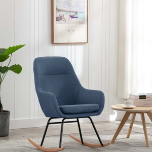 vidaXL, vidaXL Schaukelstuhl Blau Stoff