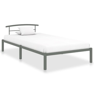 vidaXL, vidaXL Bettgestell Grau Metall 100x200 cm
