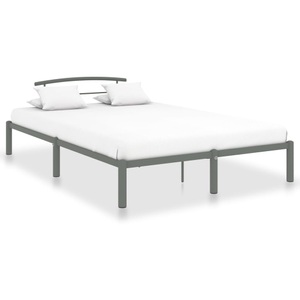 vidaXL, vidaXL Bettgestell Grau Metall 140x200 cm