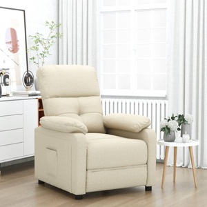 vidaXL, vidaXL Liegesessel Cremeweiß Stoff, 