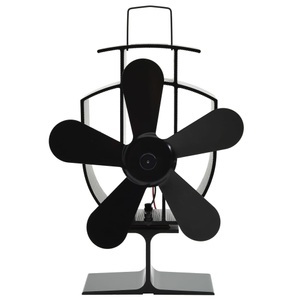 vidaXL, vidaXL Wärmebetriebener Kaminventilator 5 Blätter Schwarz, vidaXL Ofenventilator Wärmebetrieben 5 Blätter Schwarz