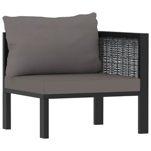 vidaXL, vidaXL Sofa-Eckelement mit Linker Armlehne Poly Rattan Anthrazit