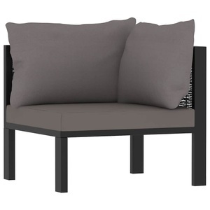 vidaXL, vidaXL Sofa-Eckelement mit Linker Armlehne Poly Rattan Anthrazit, vidaXL Sofa-Eckelement mit Linker Armlehne Poly Rattan Anthrazit