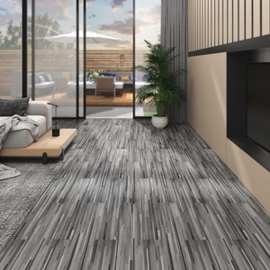 vidaXL, vidaXL PVC-Laminat-Dielen 4,46 m² 3 mm Selbstklebend Gestreift Grau, vidaXL PVC-Fliesen 4,46 m² 3 mm Selbstklebend Gestreift Grau