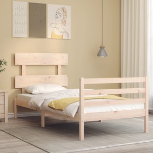 vidaXL, vidaXL Massivholzbett mit Kopfteil 2FT6 Small Single