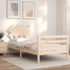 vidaXL, vidaXL Massivholzbett mit Kopfteil 100x200 cm