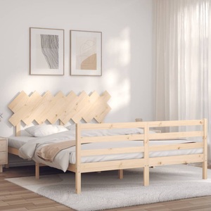 vidaXL, vidaXL Massivholzbett mit Kopfteil 160x200 cm
