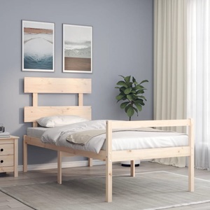 vidaXL Massivholzbett mit Kopfteil 2FT6 Small Single