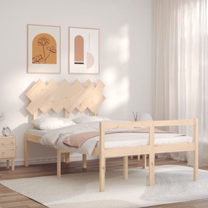 vidaXL Massivholzbett mit Kopfteil 4FT6 Double