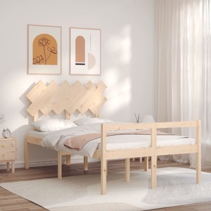 vidaXL, vidaXL Massivholzbett mit Kopfteil 4FT6 Double