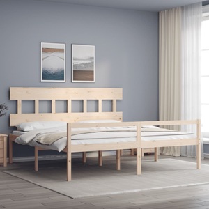 vidaXL Massivholzbett mit Kopfteil 6FT Super King
