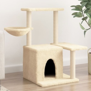 vidaXL, vidaXL Kratzbaum mit Sisal-Kratzsäulen Creme 83 cm, vidaXL Kratzbaum mit Sisal-Kratzsäulen Creme 83 cm