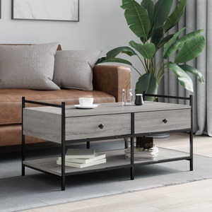 vidaXL, vidaXL Couchtisch Grau Sonoma 99x50x50 cm Holzwerkstoff