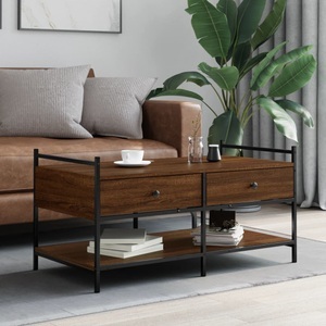 vidaXL, vidaXL Couchtisch Braun Eichen-Optik 99x50x50 cm Holzwerkstoff