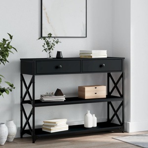 vidaXL, vidaXL Konsolentisch Schwarz 100x28x75 cm Holzwerkstoff, vidaXL Konsolentisch Schwarz 100x28x75 cm Holzwerkstoff