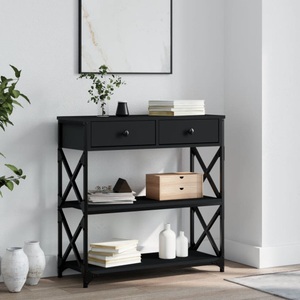 vidaXL, vidaXL Konsolentisch Schwarz 75x28x75 cm Holzwerkstoff, vidaXL Konsolentisch Schwarz 75x28x75 cm Holzwerkstoff