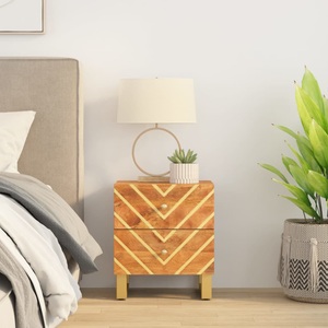 vidaXL, vidaXL Nachttisch Braun und Schwarz Massivholz Mango, vidaXL Nachttisch Braun und Schwarz Massivholz Mango