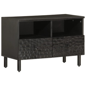 vidaXL, vidaXL TV-Schrank Schwarz 70x33x46 cm Massivholz Mango, vidaXL TV-Schrank Schwarz 70x33x46 cm Massivholz Mango